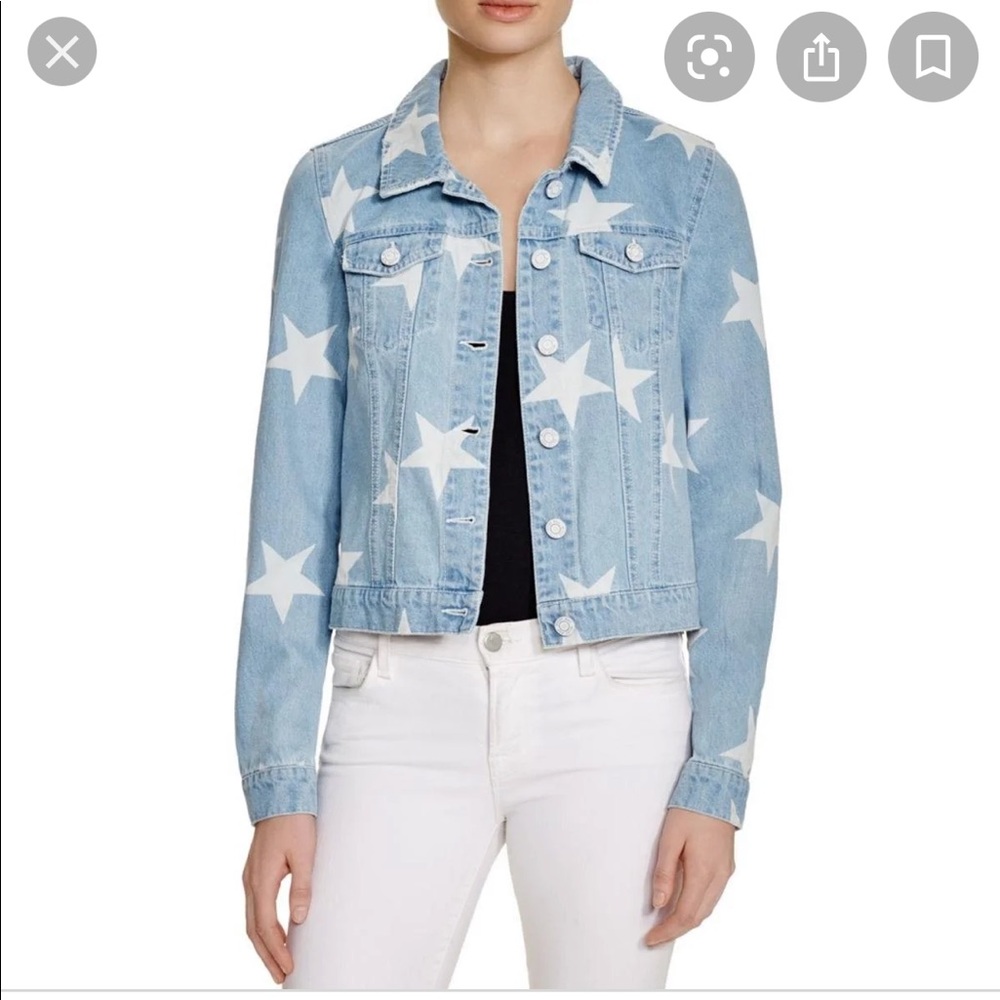 Noisy May Star Print Junior Jean Denim Jacket